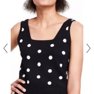 Victor Glemaud Black and White Polka Dot Sweater Tank Top